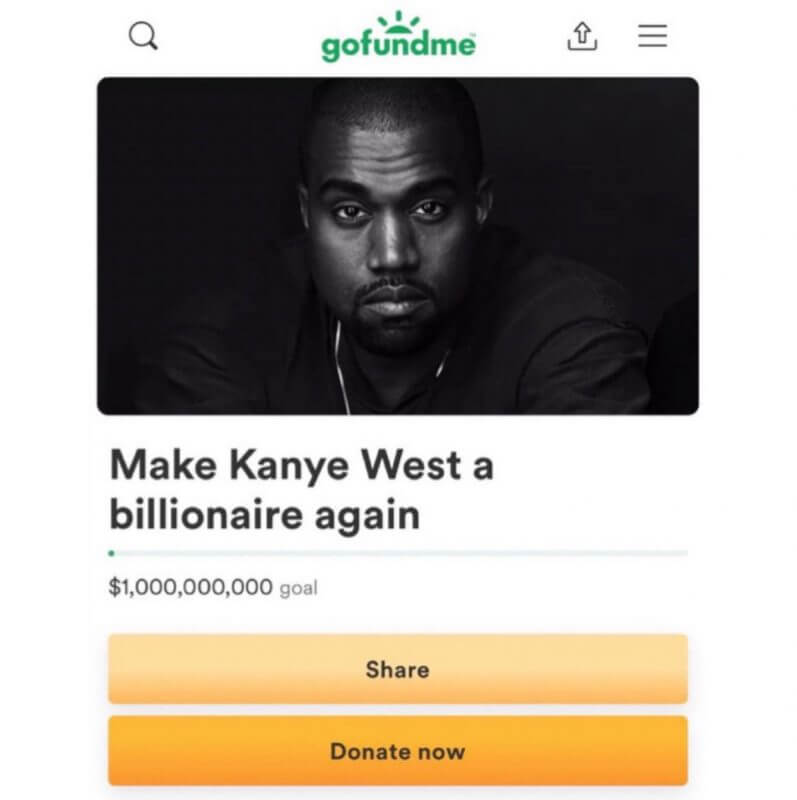 Kanye West Go fund me Page - Camões Rádio - Noticias